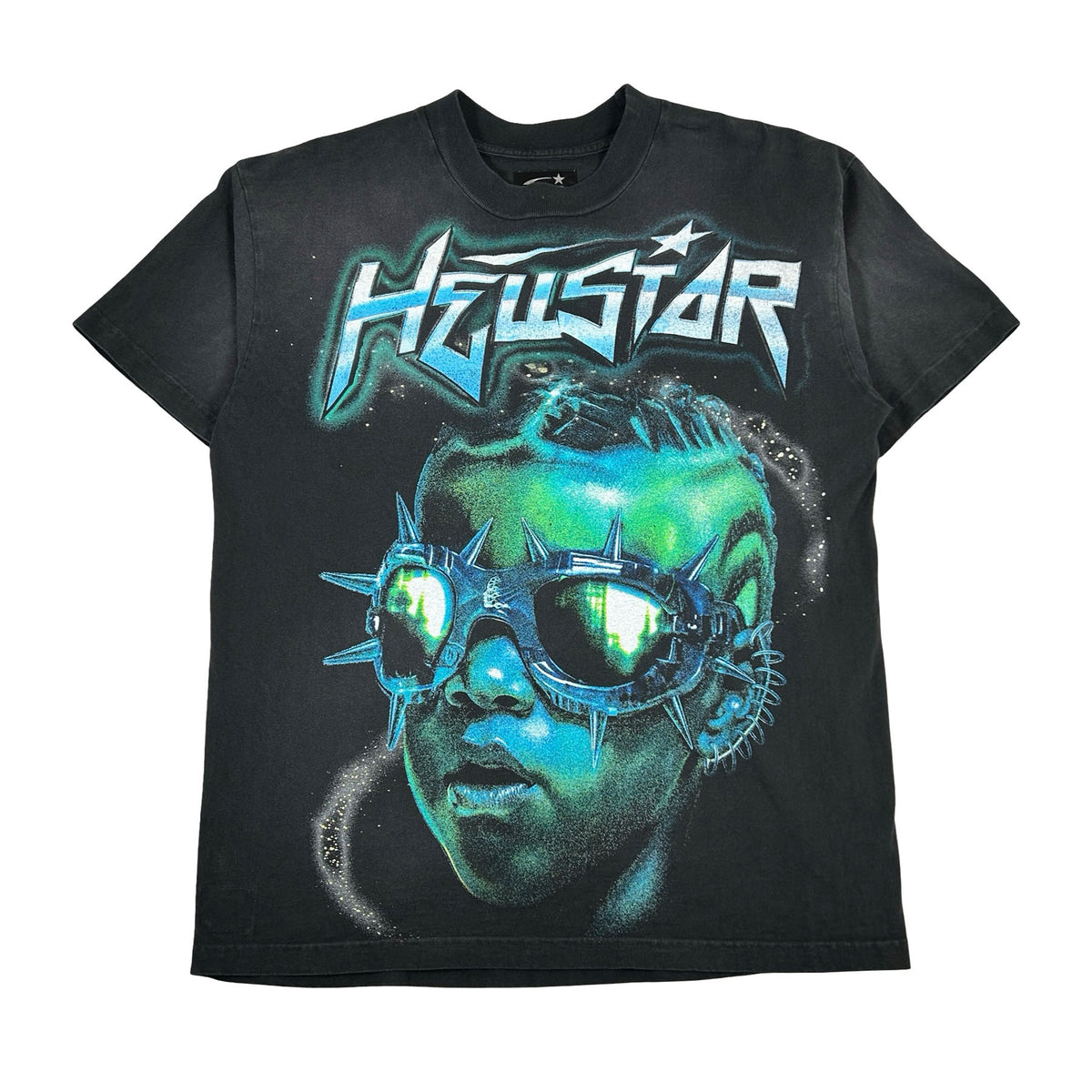 Hellstar The Future T-Shirt Black/Blue [USED] - S (Used)