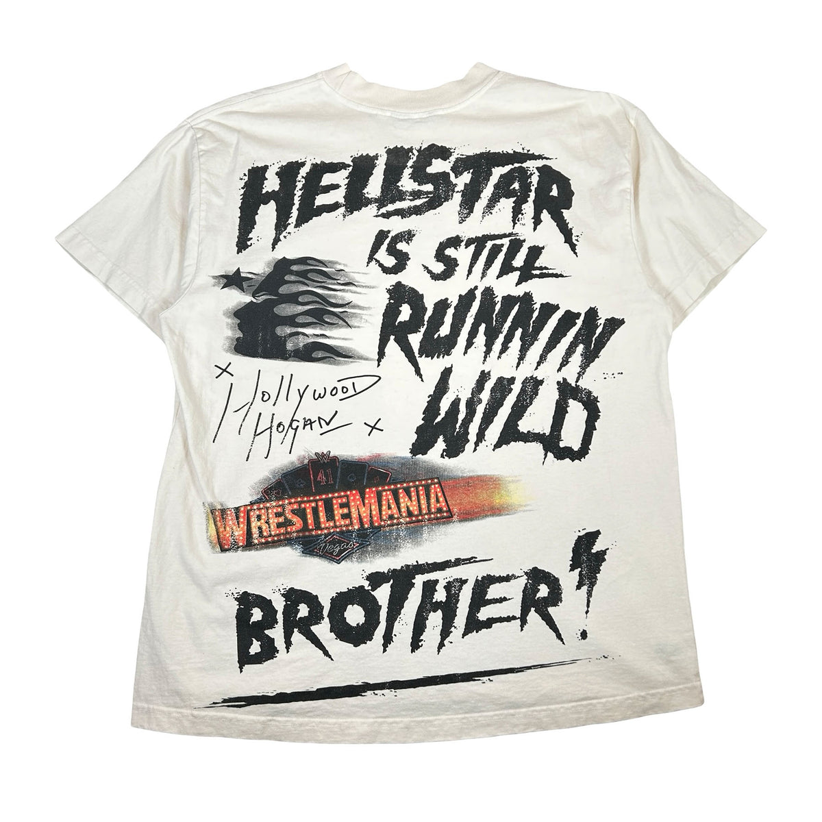 Hellstar Wrestlemania Hulk Hogan T-Shirt Cream White [USED] - M (Used)