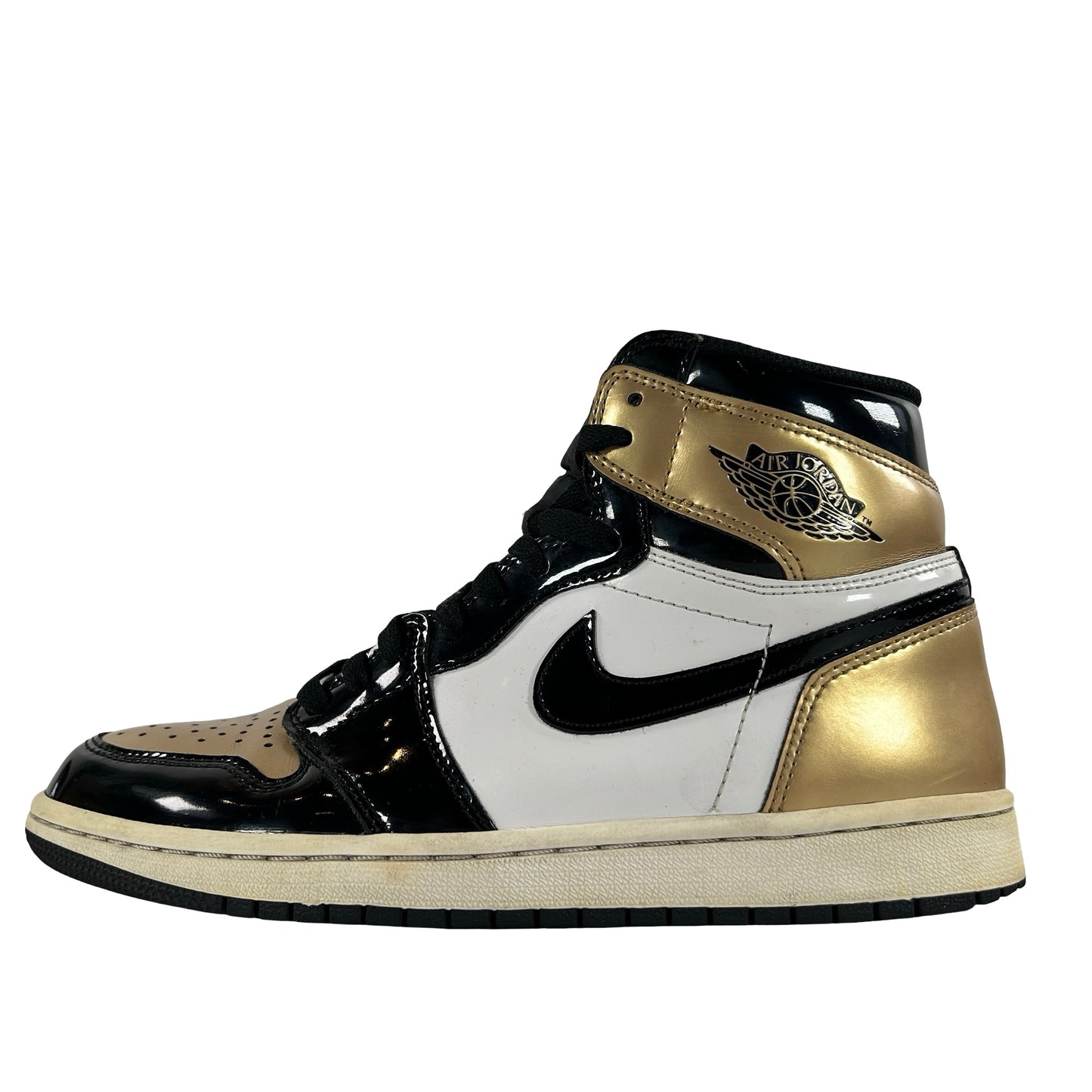 861428 007 Jordan 1 Retro High NRG Patent Gold Toe [USED] - 8 M (Used)