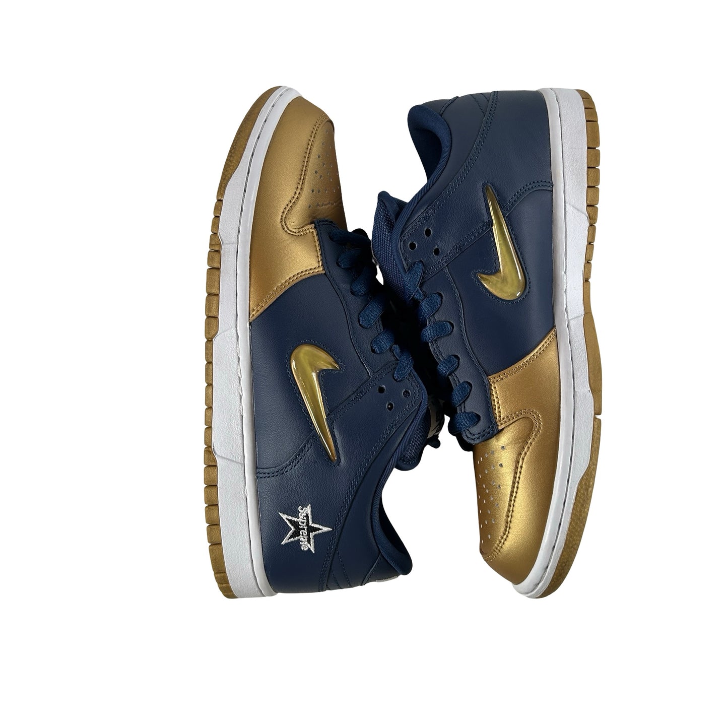 CK3480 700 Nike SB Dunk Low Supreme Jewel Swoosh Gold [USED] - 8.5 M (Used)