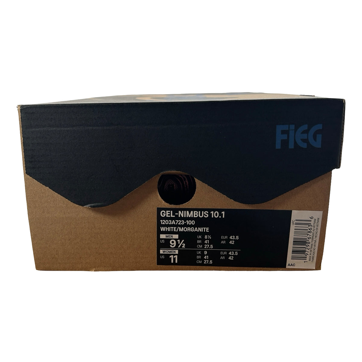 1203A723 100 ASICS Gel-Nimbus 10.1 Kith White Morganite [USED] - 9.5 M (Used)