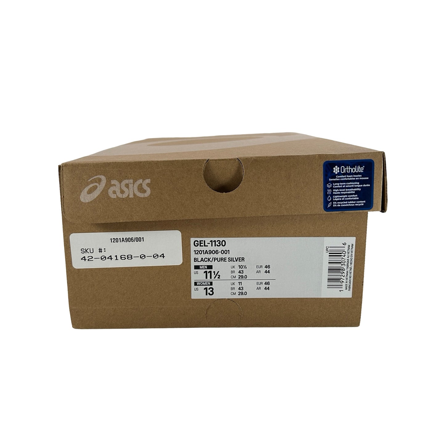 1201A906 001 ASICS Gel-1130 Black Pure Silver [USED] - 11.5 M (Used)