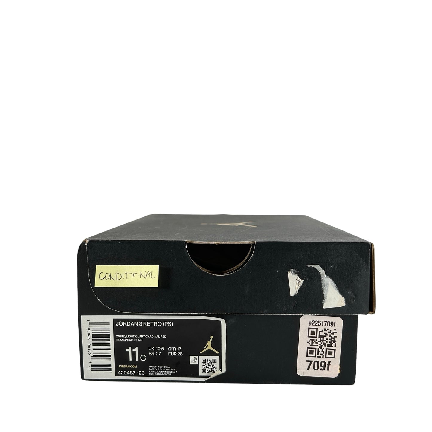 429487 126 Jordan 3 Retro Cardinal (PS) [CONDITIONAL] - 11 C (Yellowing)