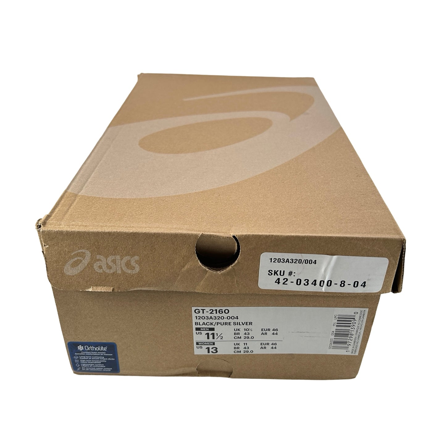 1203A320 004 ASICS GT-2160 Black Pure Silver Bright Blue [USED] - 11.5 M (Used)