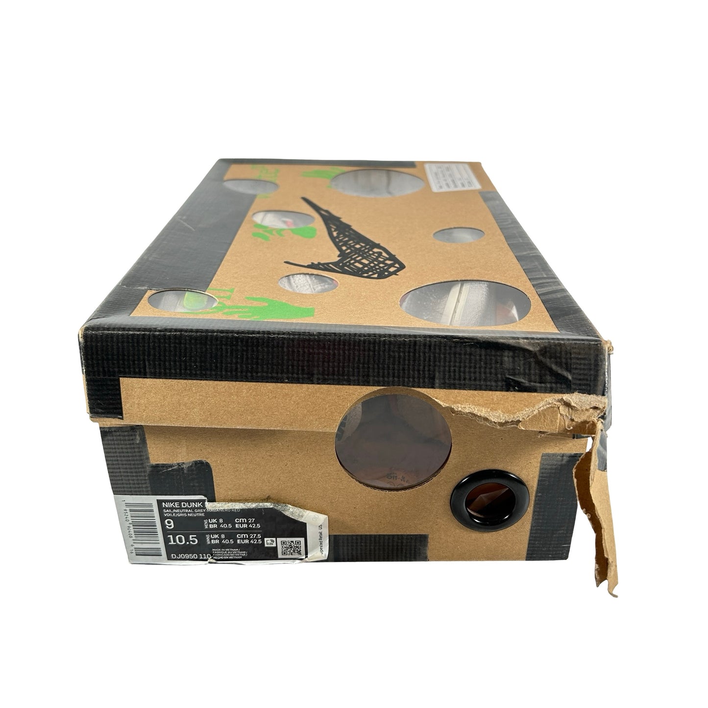 DJ0950 110 Nike Dunk Low Off-White Lot 13 [USED] - 9 M (Used)