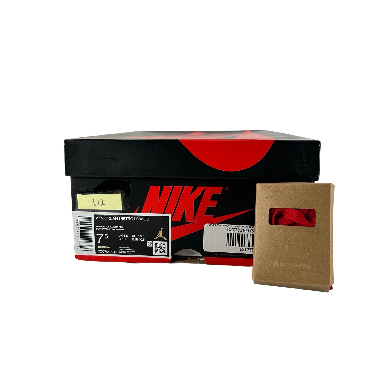 CZ0790 106  Jordan 1 Retro Low OG Black Toe (2023) [USED] - 7.5 M (Used2)
