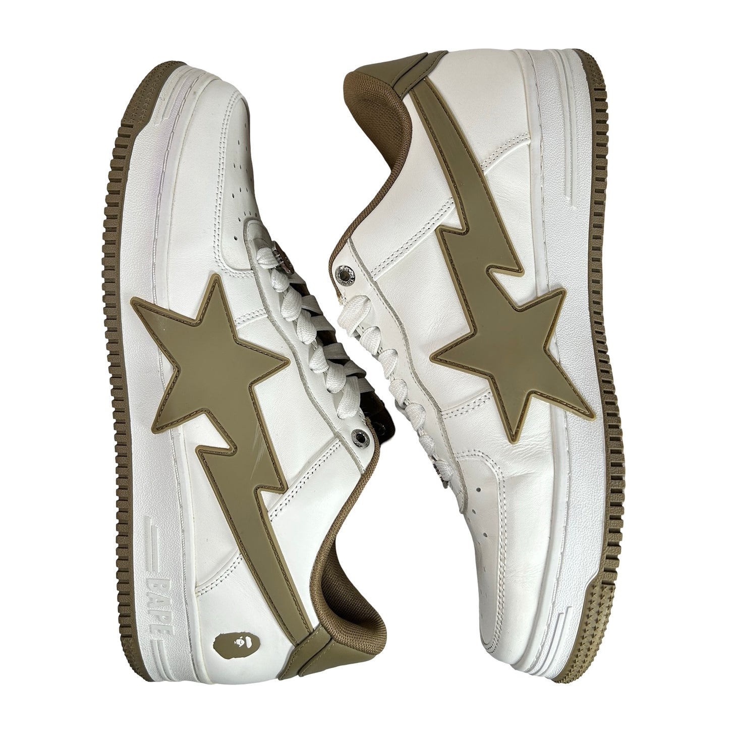 1K20 191 314 BEI A Bathing Ape Bape Sta OS #2 White Beige [USED] - 11 M (Used) (No Box)