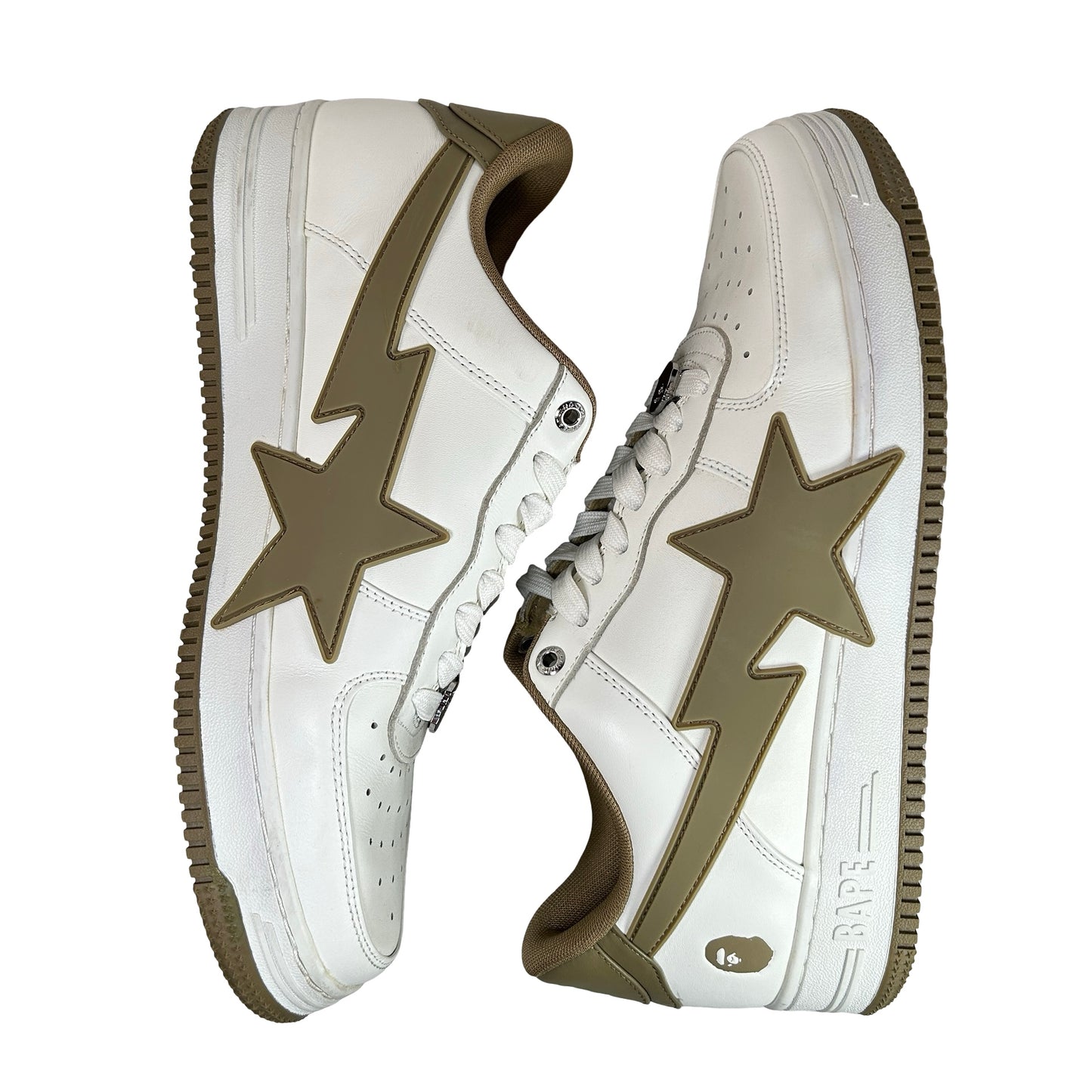 1K20 191 314 BEI A Bathing Ape Bape Sta OS #2 White Beige [USED] - 11 M (Used) (No Box)