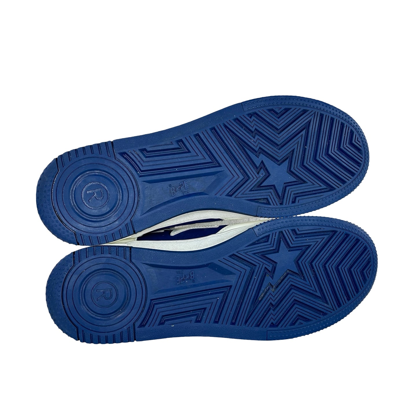 1K80 191 306 NVY A Bathing Ape Bape Sta Low #6 White Navy [USED] - 11 M (Used) (No Box)