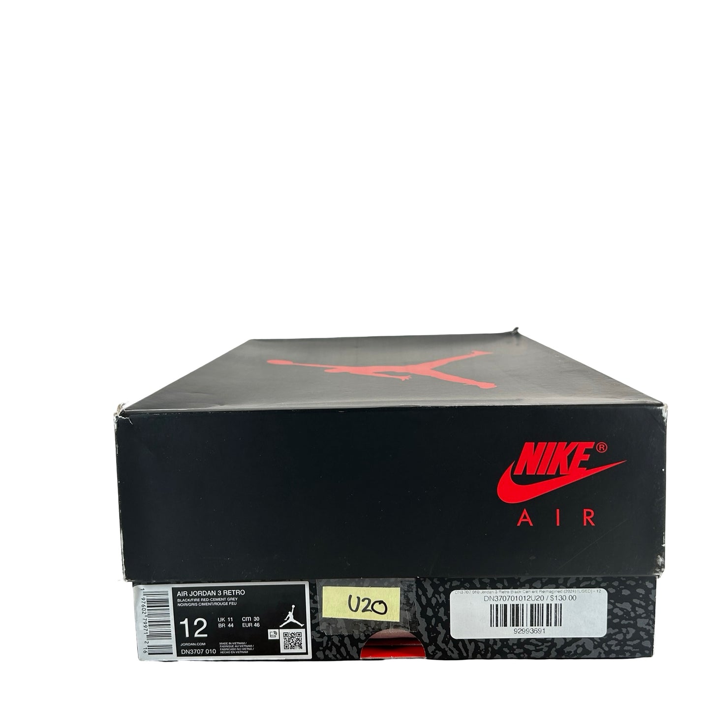 DN3707 010 Jordan 3 Retro Black Cement Reimagined (2024) [USED] - 12 M (Used20)