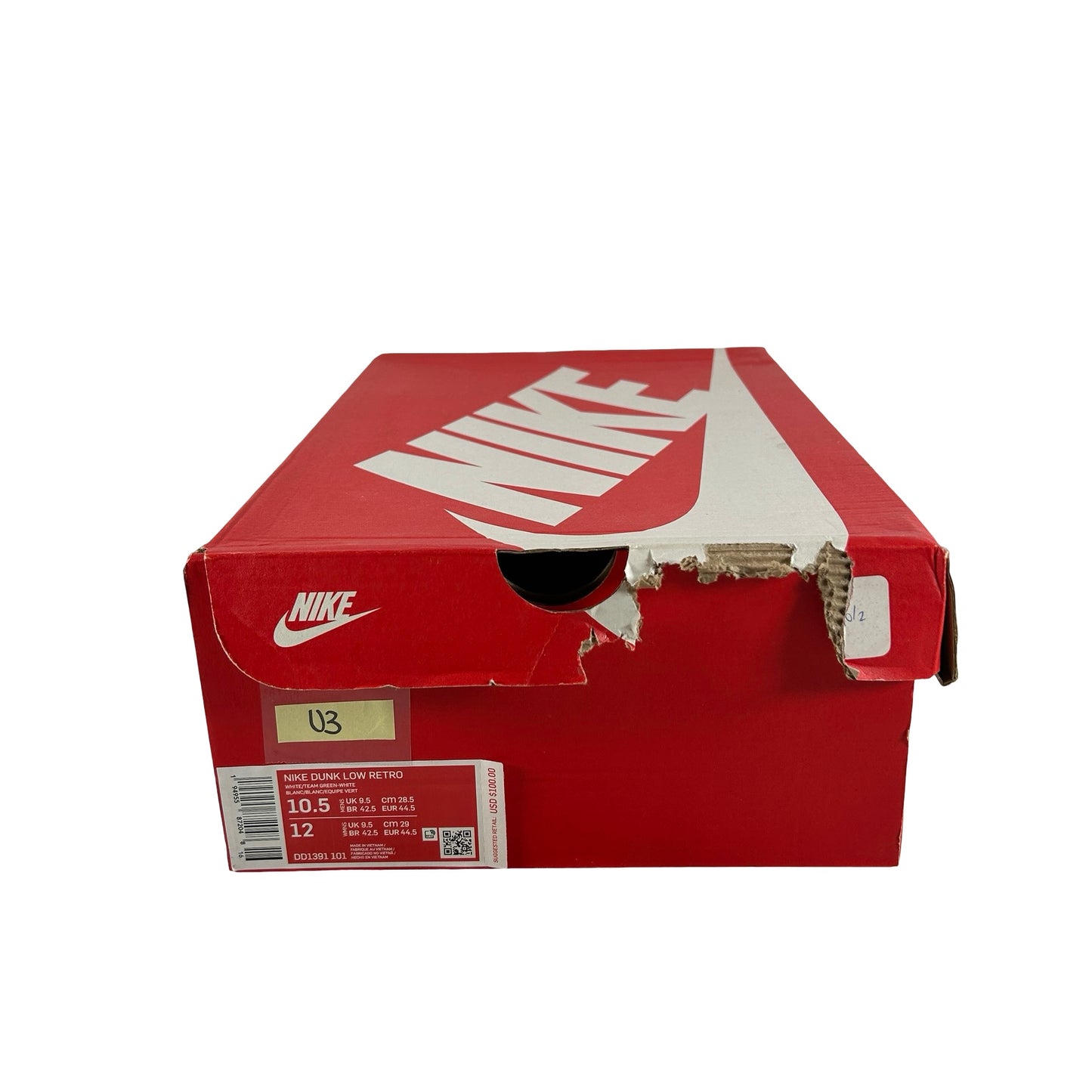 DD1391 101 Nike Dunk Low Michigan State [USED] - 10.5 M (Used3)