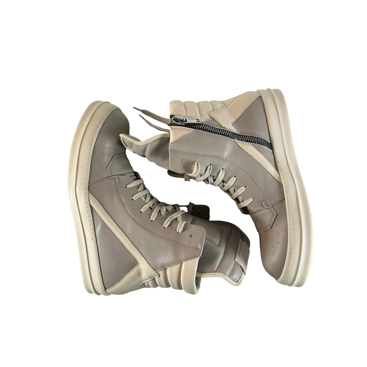 RU01D3894 LCO 811 Rick Owens Lido Geobasket Pearl Milk [USED] - EU 43.5 / 10.5 M (Used)