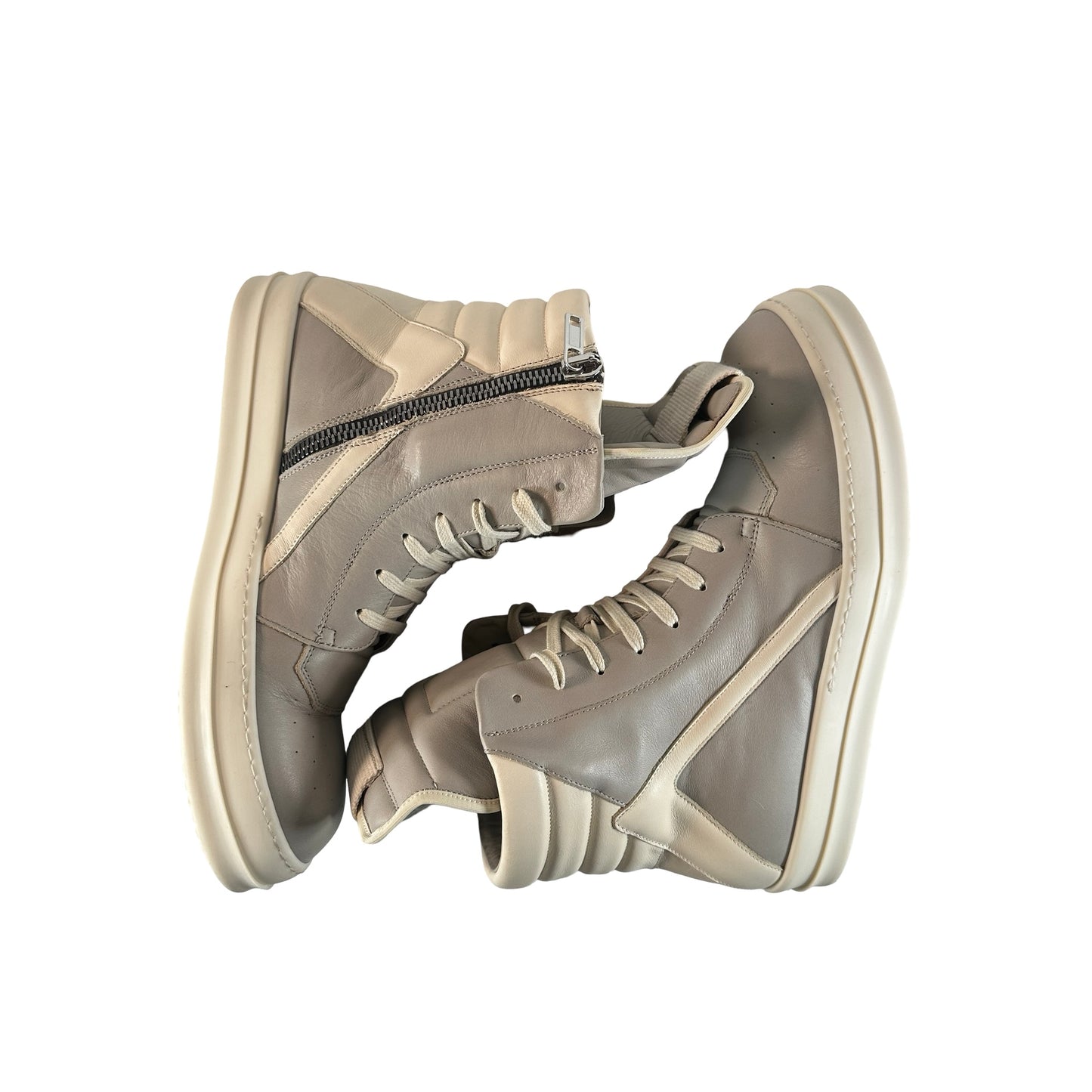 RU01D3894 LCO 811 Rick Owens Lido Geobasket Pearl Milk [USED] - EU 43.5 / 10.5 M (Used)