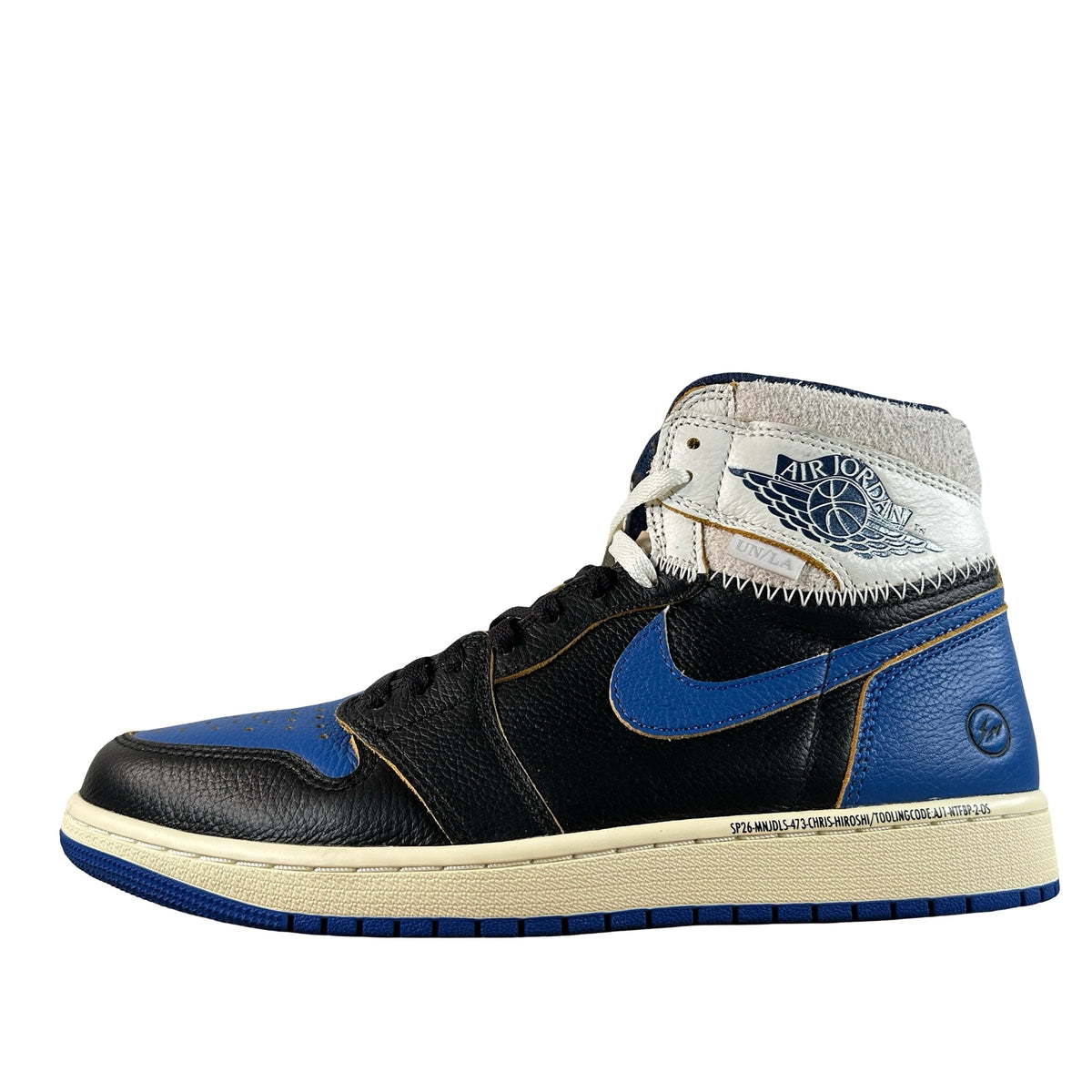 IO7847 001 Air Jordan 1 Retro High OG SP Fragment x Union LA Sport Royal [USED] - 9.5 M (Used) (No Box)