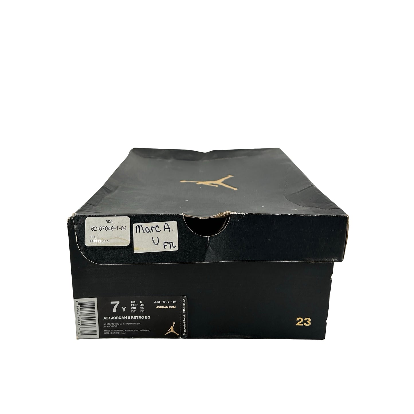 440888 115 Jordan 5 Retro Poison Green (GS) [USED] - 7 Y (Used)