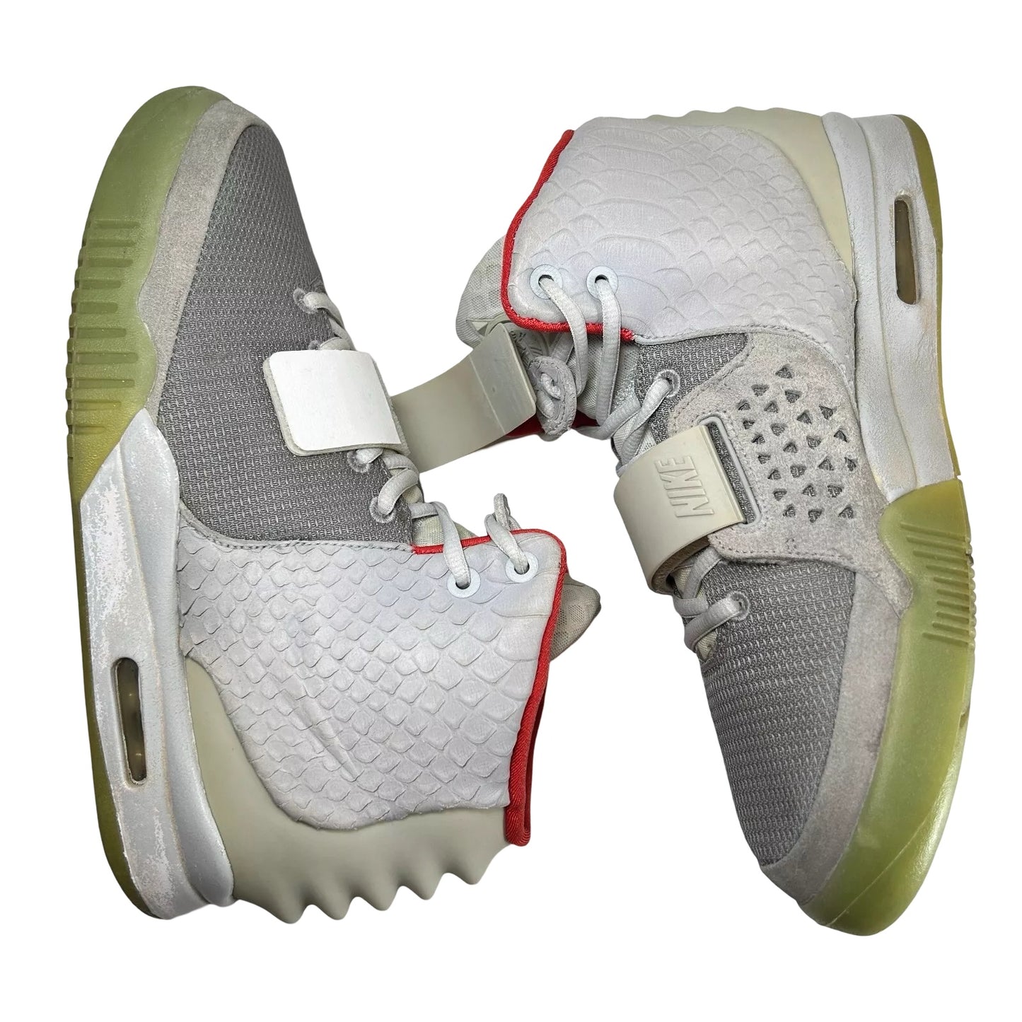 508214 010 Nike Air Yeezy 2 Pure Platinum [USED] - 9 M (Used) (Broken Strap) (Sole Separation)