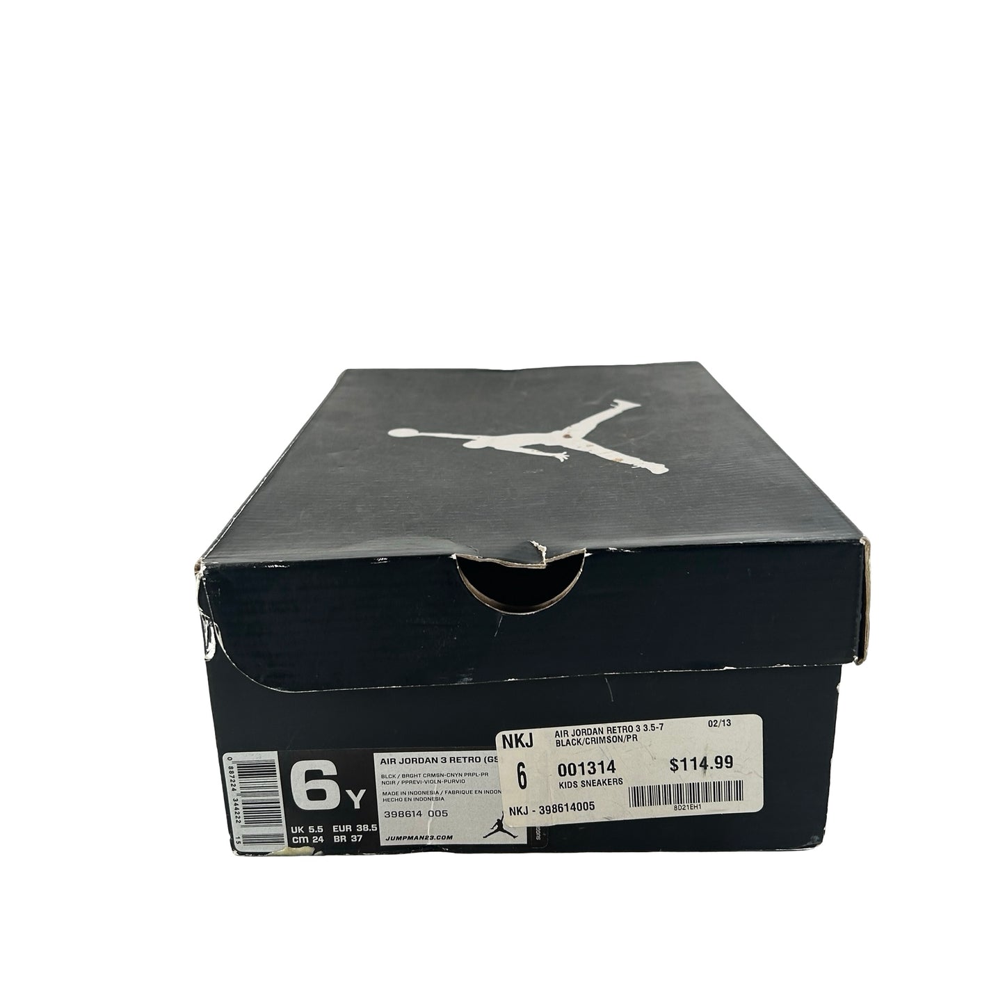 398614 005 Jordan 3 Retro Crimson (GS) [USED] - 6 Y (Used)