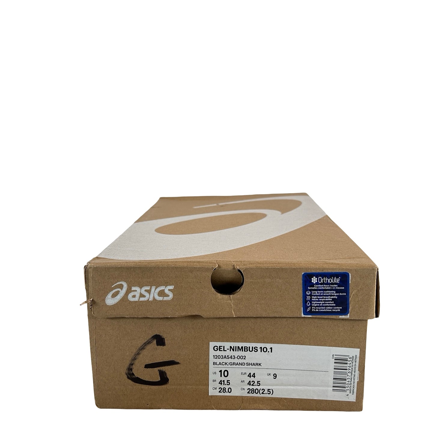 1203A543 002 ASICS Gel-Nimbus 10.1 Black Grand Shark [USED] - 10 M (Used)