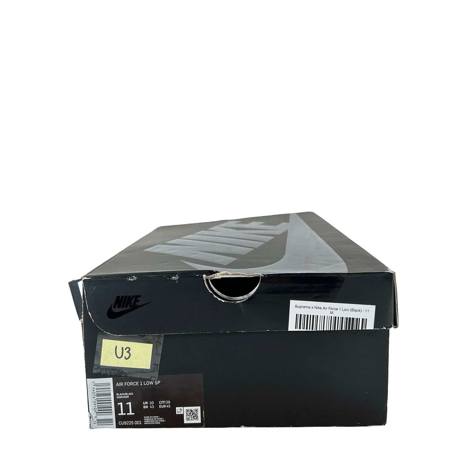 CU9225 001 Air Force 1 Low Supreme Black [USED] - 11 M (Used3)