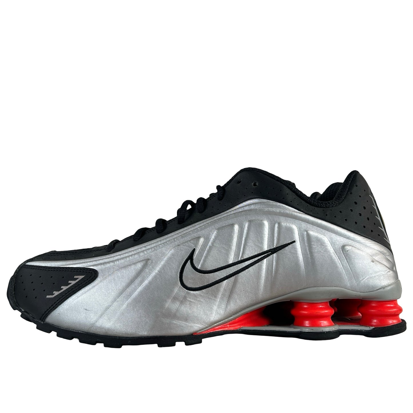 HQ1988 002 Nike Shox R4 Black Metallic Silver (2025) [USED] - 12 M (Used) (No Box)