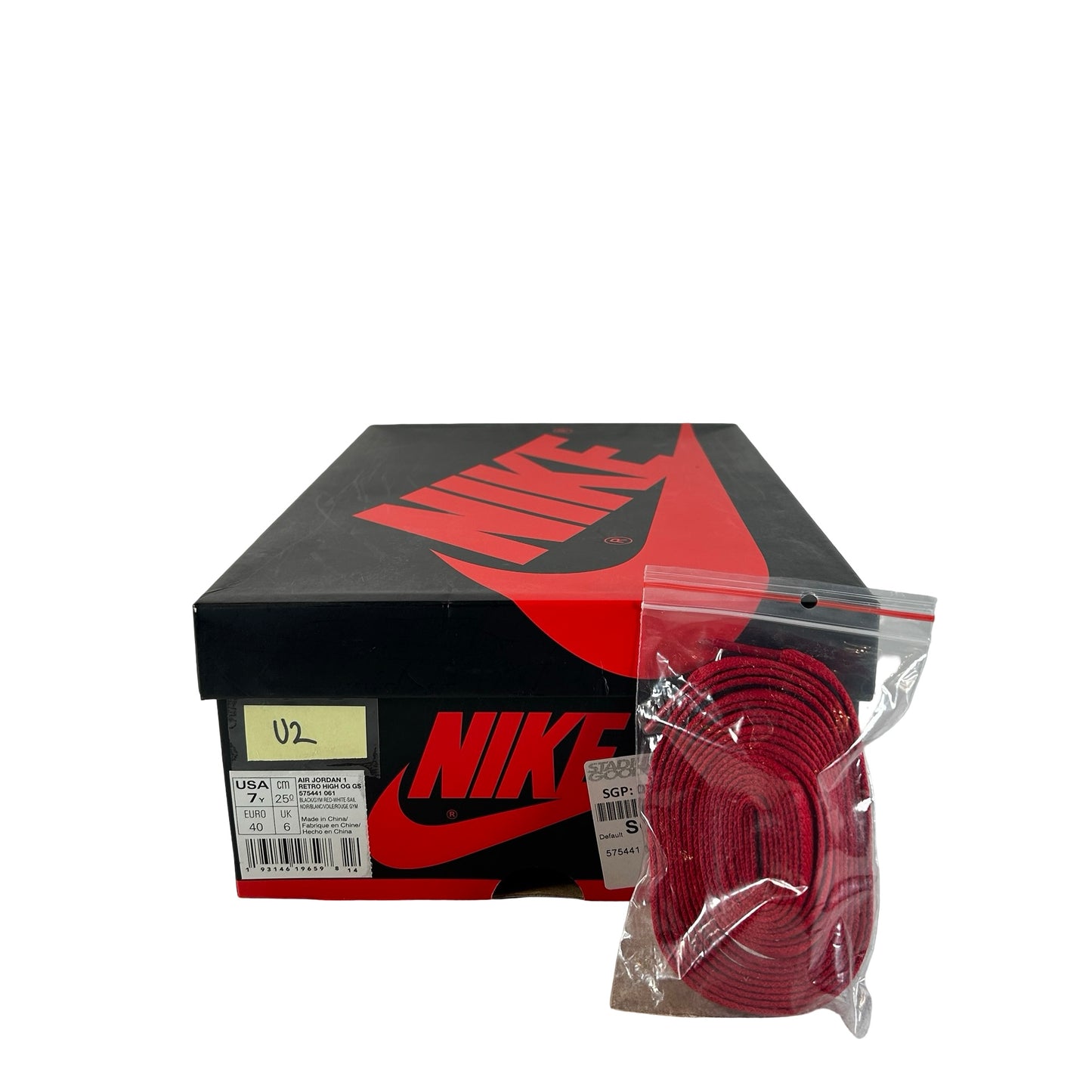 575441 061 Jordan 1 Retro High Black Gym Red (GS) [USED] - 7 Y (Used2)