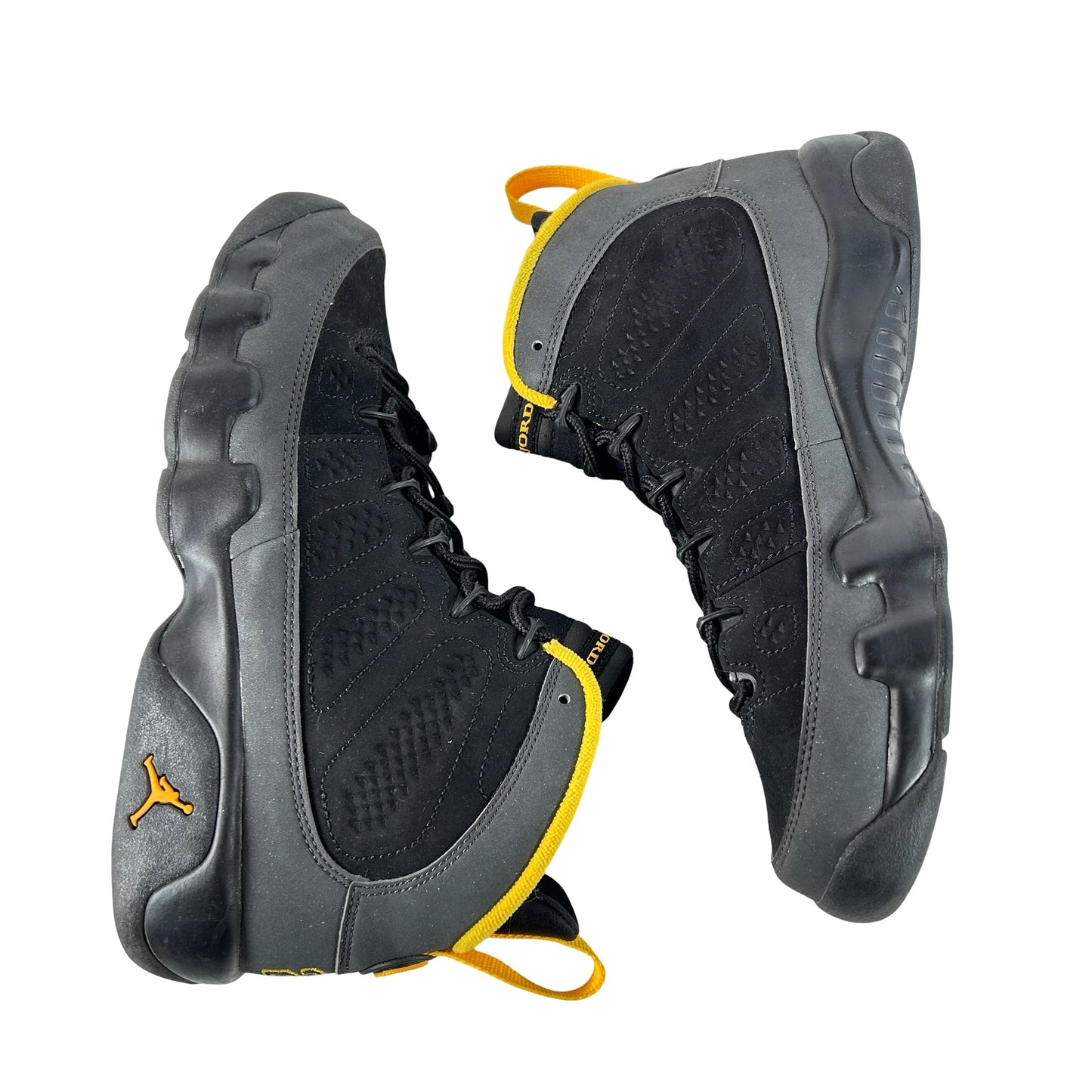 302359 070 Jordan 9 Retro Dark Charcoal University Gold (GS) [USED] - 7 Y (Used)