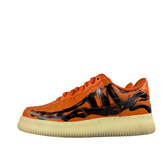 CU8067 800 Nike Air Force 1 Low Orange Skeleton Halloween [USED] - 8 M (Used) (Replace Box) (No Insoles)