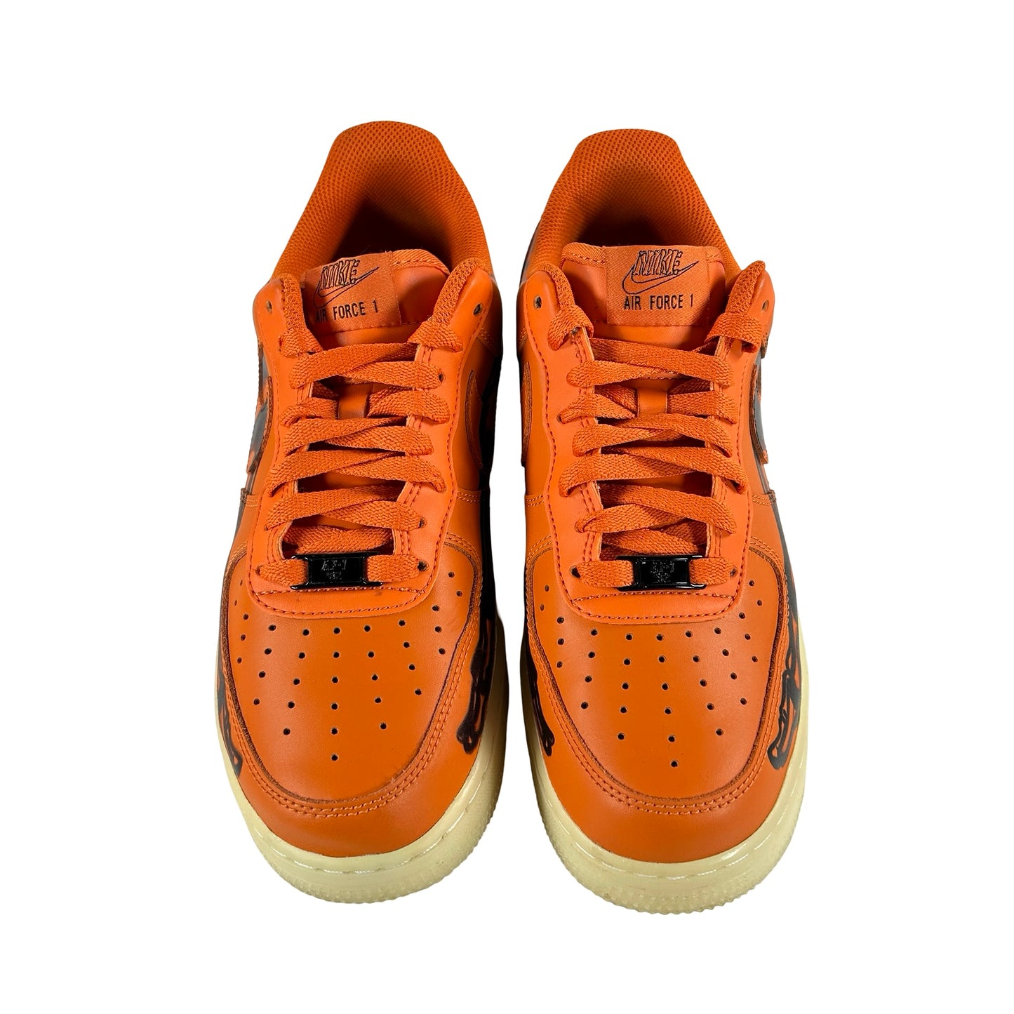 CU8067 800 Nike Air Force 1 Low Orange Skeleton Halloween [USED] - 8 M (Used) (Replace Box) (No Insoles)