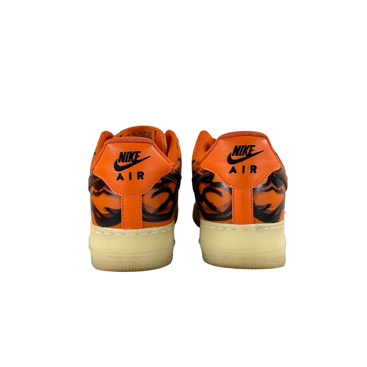 CU8067 800 Nike Air Force 1 Low Orange Skeleton Halloween [USED] - 8 M (Used) (Replace Box) (No Insoles)