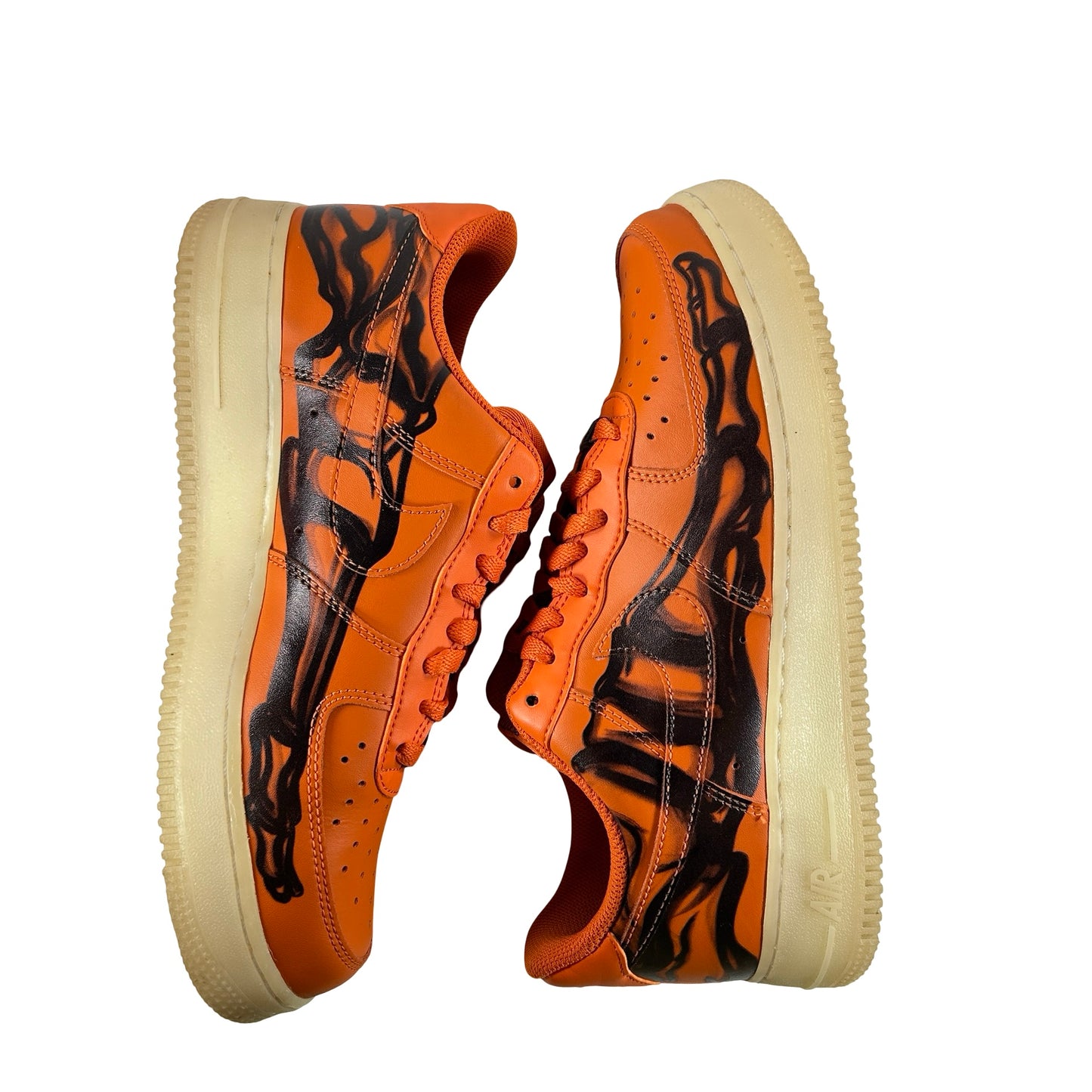 CU8067 800 Nike Air Force 1 Low Orange Skeleton Halloween [USED] - 8 M (Used) (Replace Box) (No Insoles)