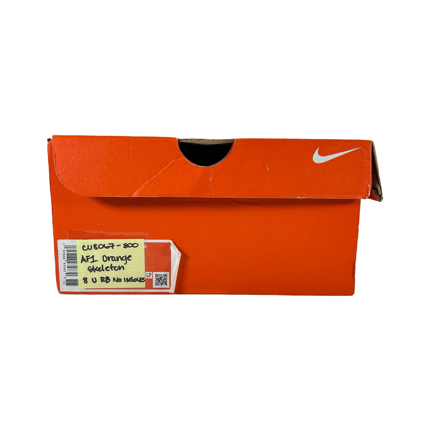 CU8067 800 Nike Air Force 1 Low Orange Skeleton Halloween [USED] - 8 M (Used) (Replace Box) (No Insoles)