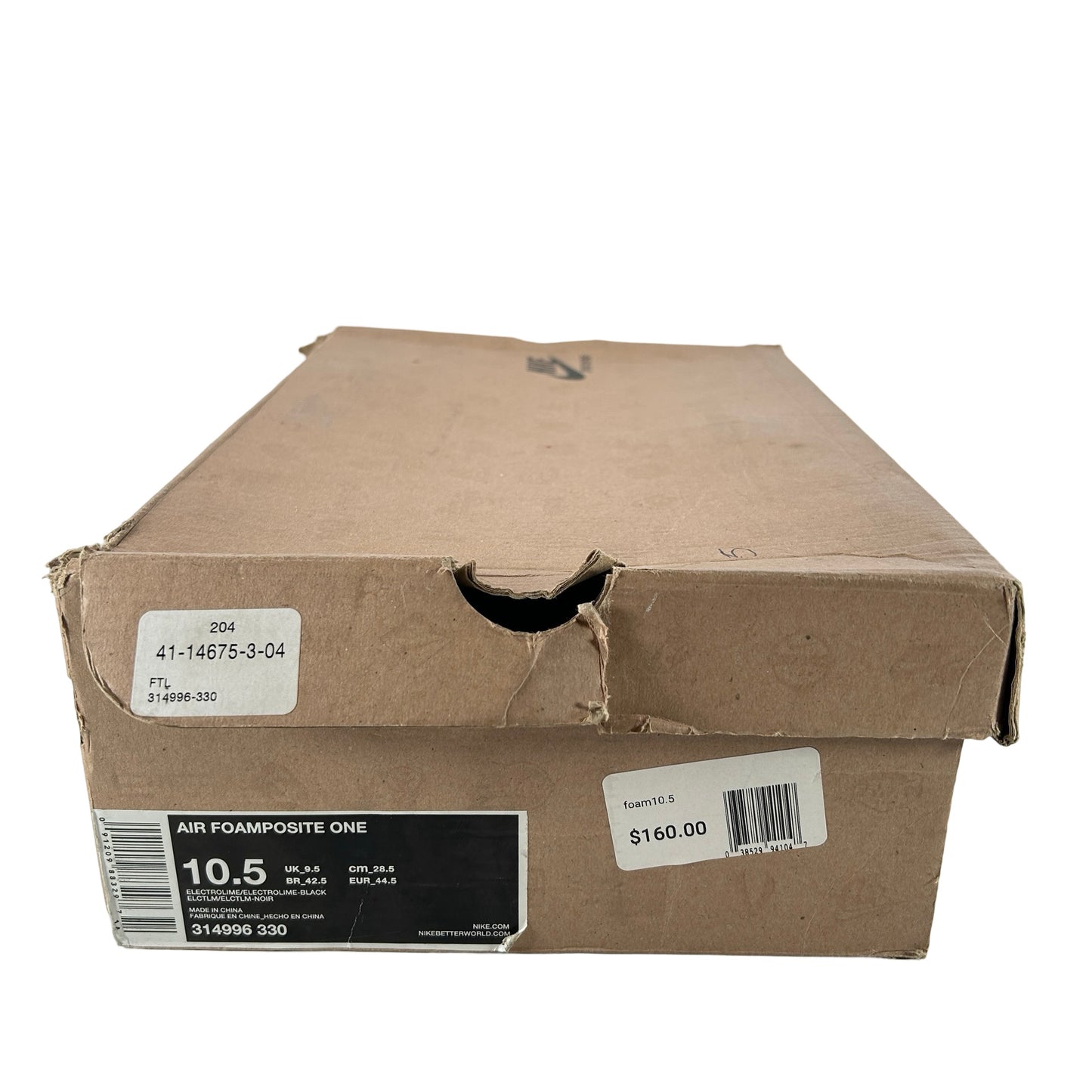314996 330 Nike Air Foamposite One Electrolime [USED] - 10.5 M (Used)