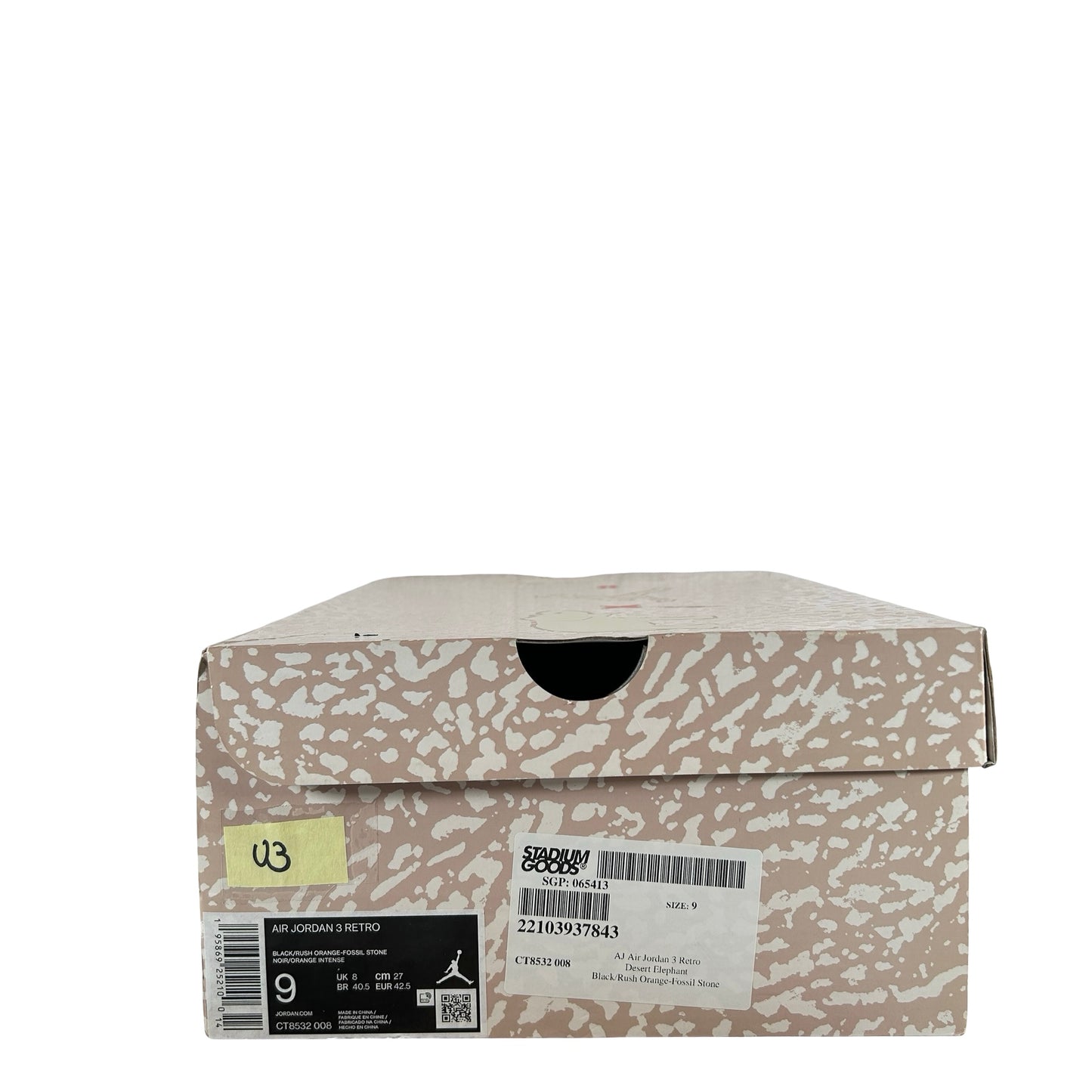 CT8532 008 Jordan 3 Retro Desert Elephant [USED] - 9 M (Used3)