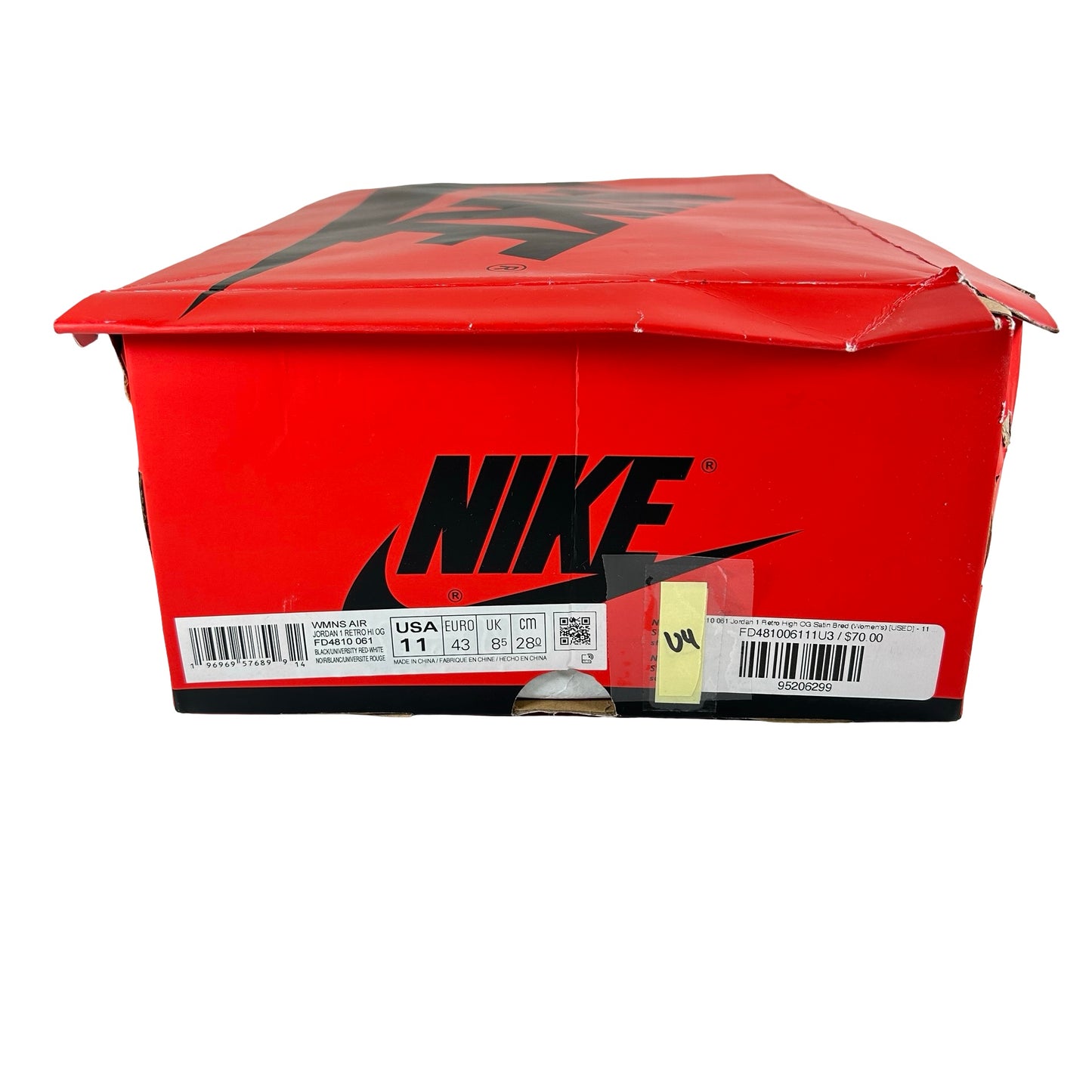 FD4810 061 Jordan 1 Retro High OG Satin Bred (Women's) [USED] - 11 W (Used4)