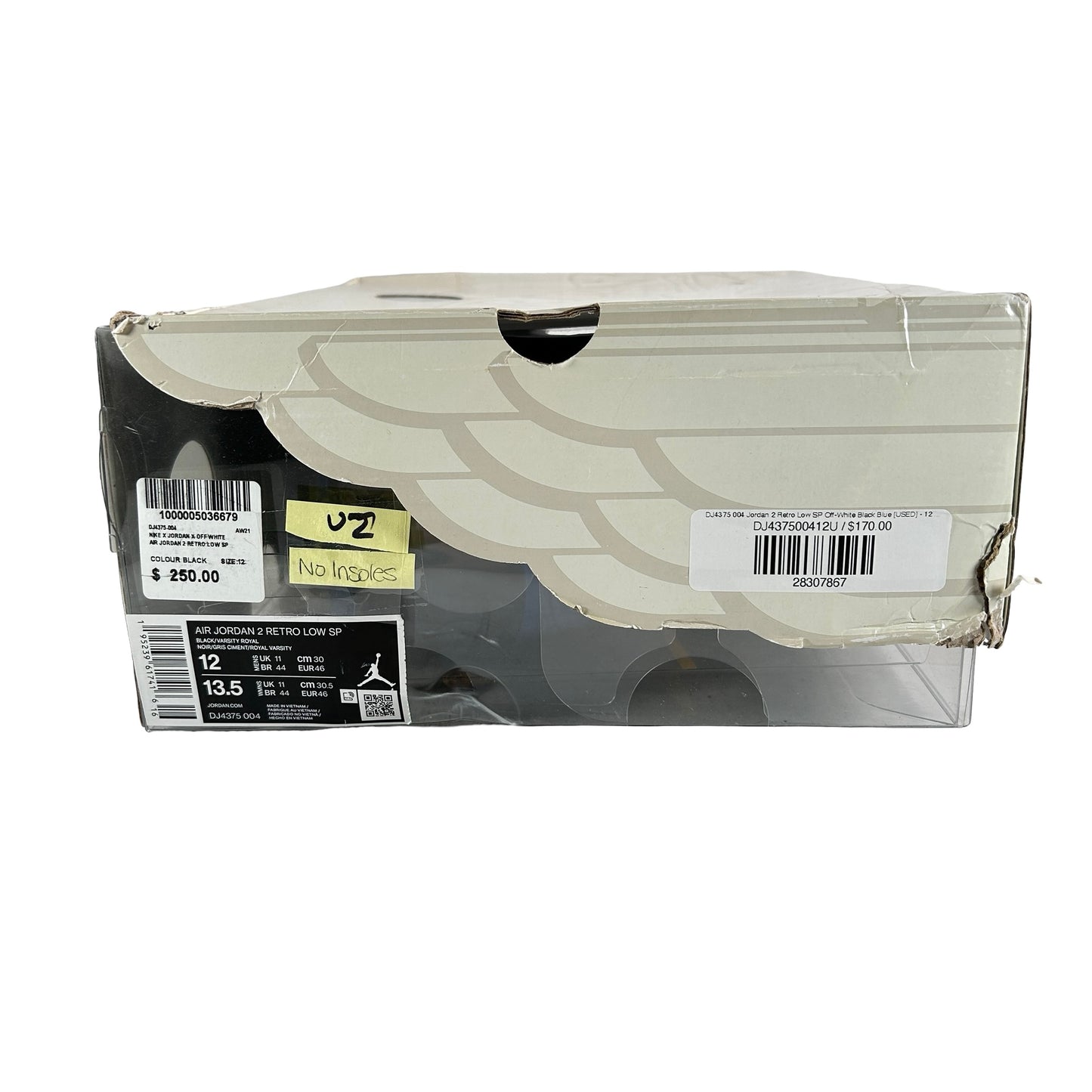 DJ4375 004 Jordan 2 Retro Low SP Off-White Black Blue [USED] - 12 M (Used2) (No Insoles)