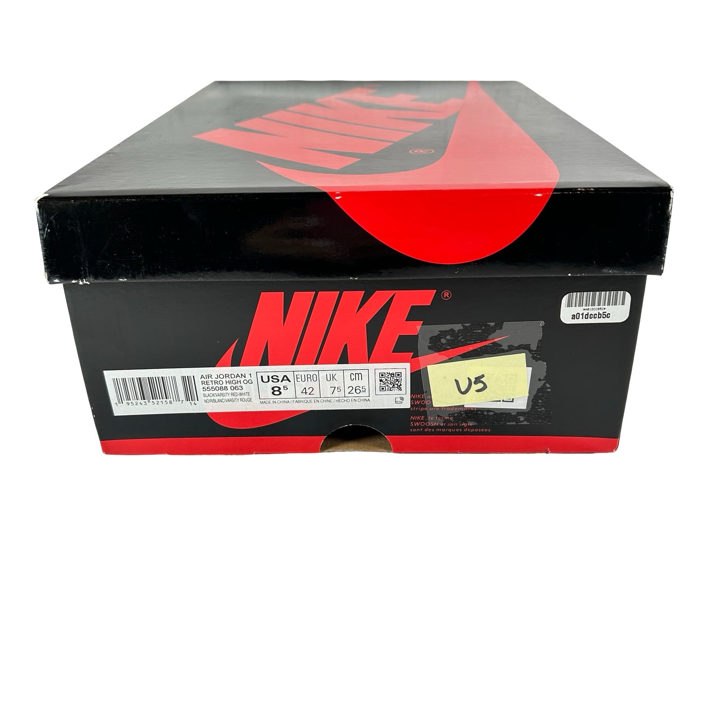 555088 063 Jordan 1 Retro High OG Patent Bred [USED] - 8.5 M (Used5)