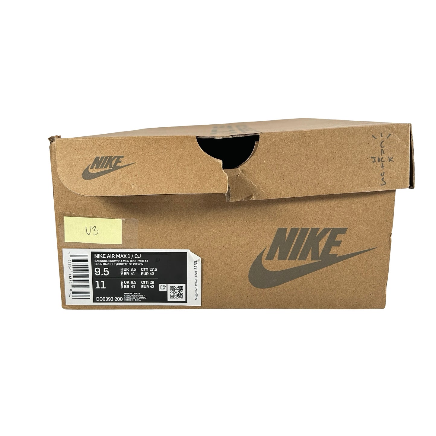 DO9392 200 Nike Air Max 1 Travis Scott Cactus Jack Baroque Brown [USED] - 9.5 M (Used3)