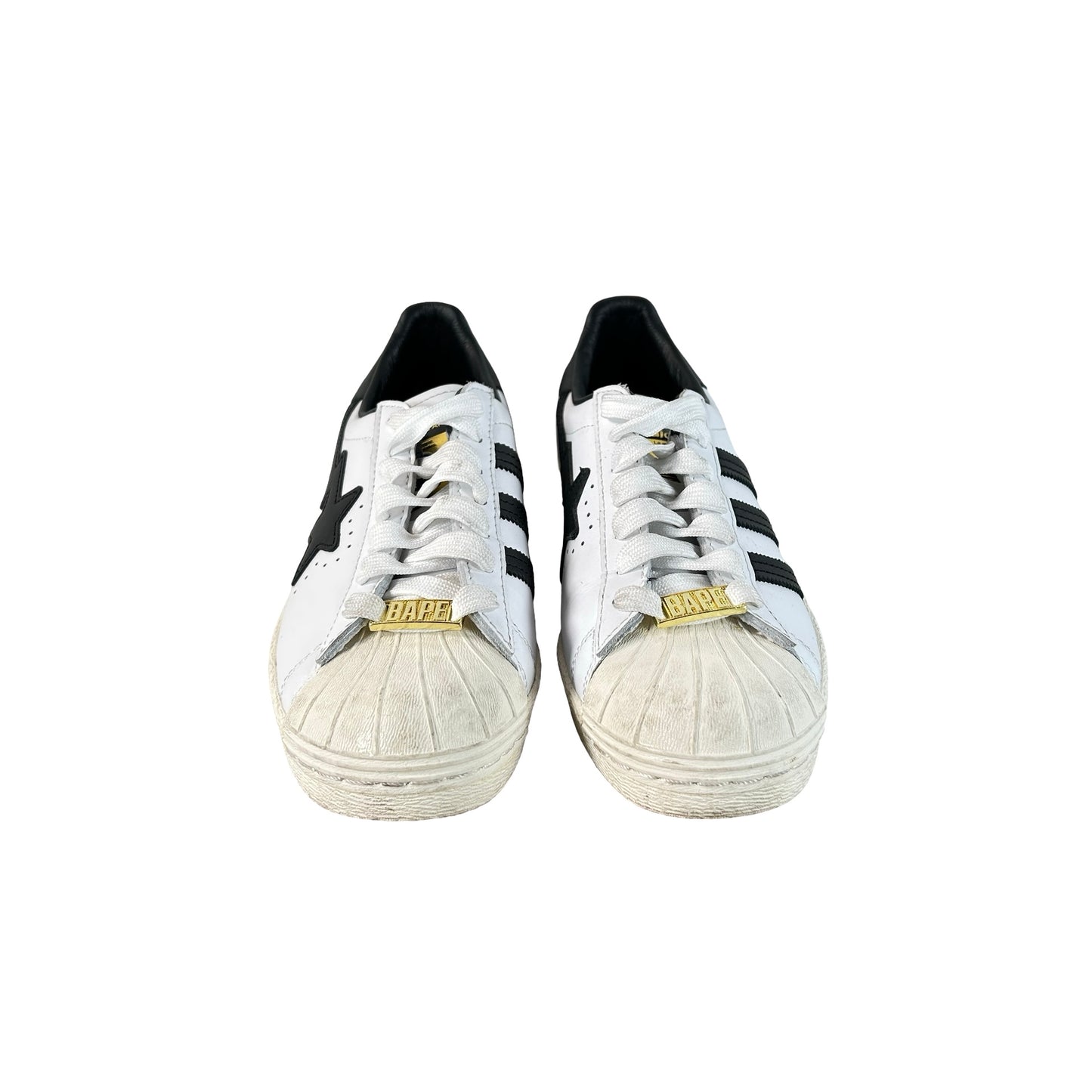 GZ8980 adidas Superstar 80s Bape White Black [USED] - 5 M (Used) (No Box)
