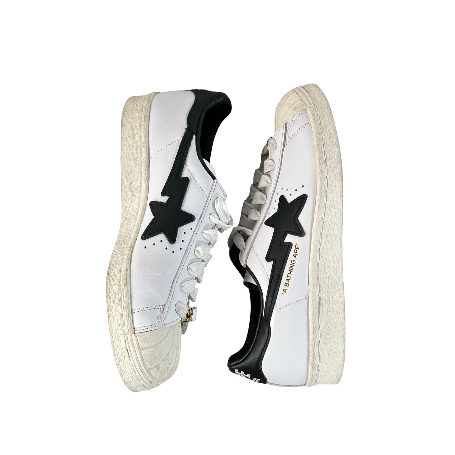 GZ8980 adidas Superstar 80s Bape White Black [USED] - 5 M (Used) (No Box)