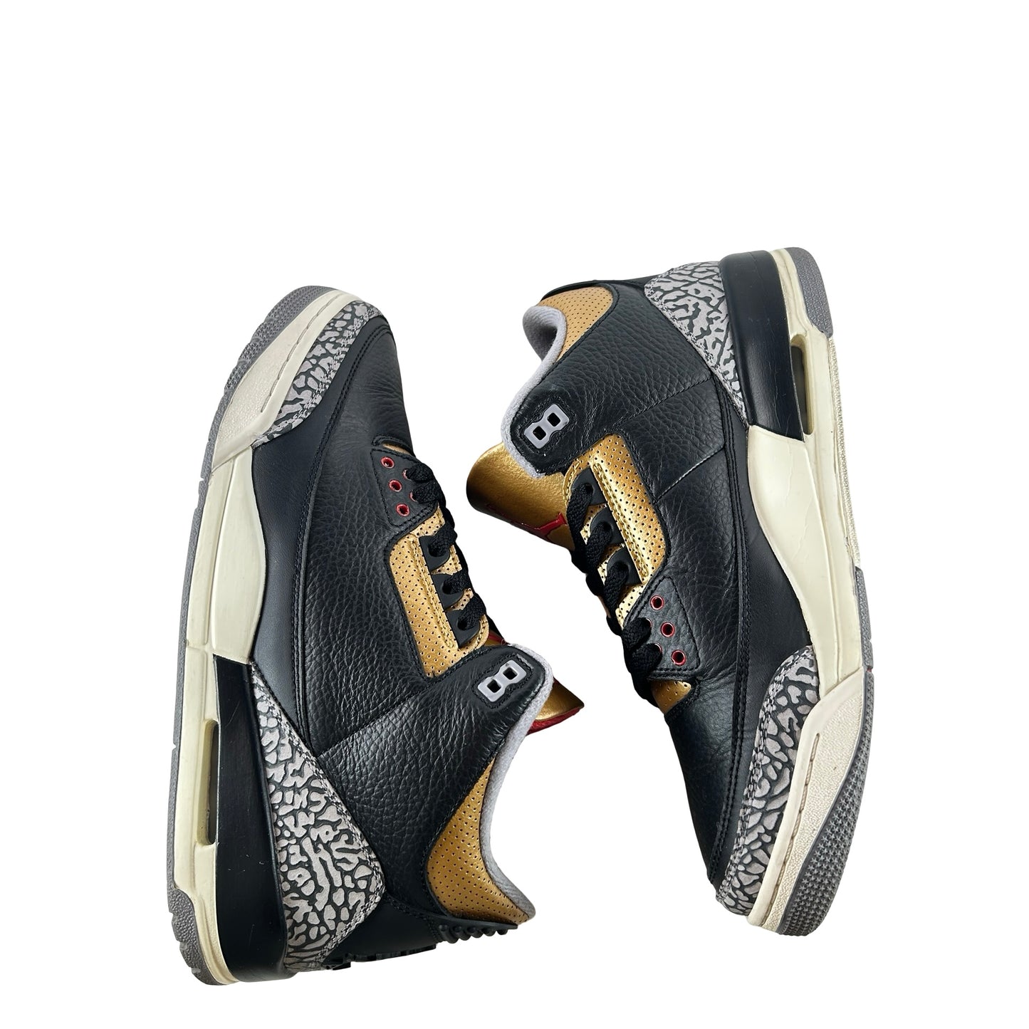 CK9246 067 Jordan 3 Retro Black Cement Gold (W) [USED] - 12 W (Used)