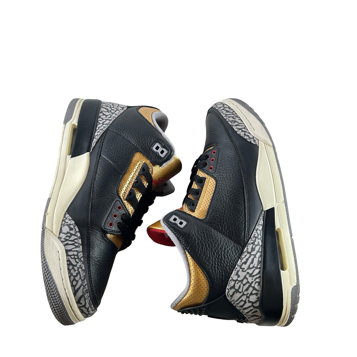 CK9246 067 Jordan 3 Retro Black Cement Gold (W) [USED] - 12 W (Used)