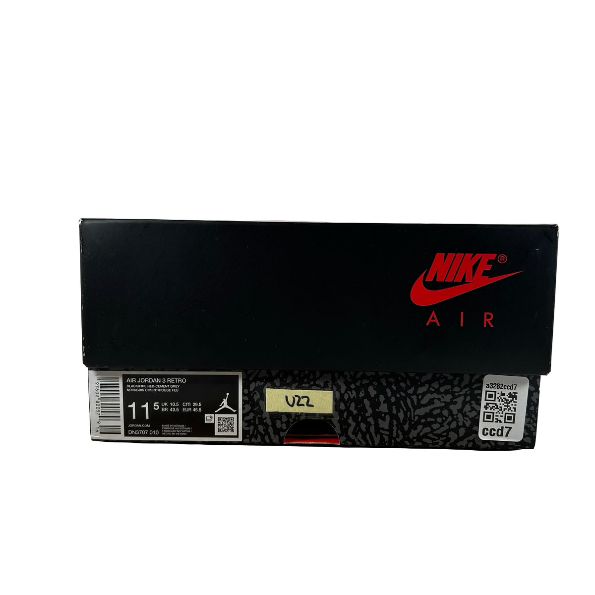 DN3707 010 Jordan 3 Retro Black Cement Reimagined (2024) [USED] - 11.5 M (Used22)