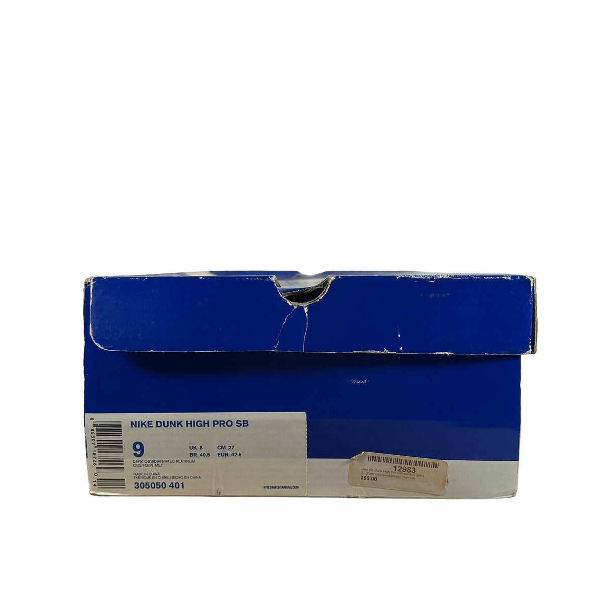 305050 401 Nike SB Dunk High Dark Obsidian Metallic Platinum [USED] - 9 M (Used)