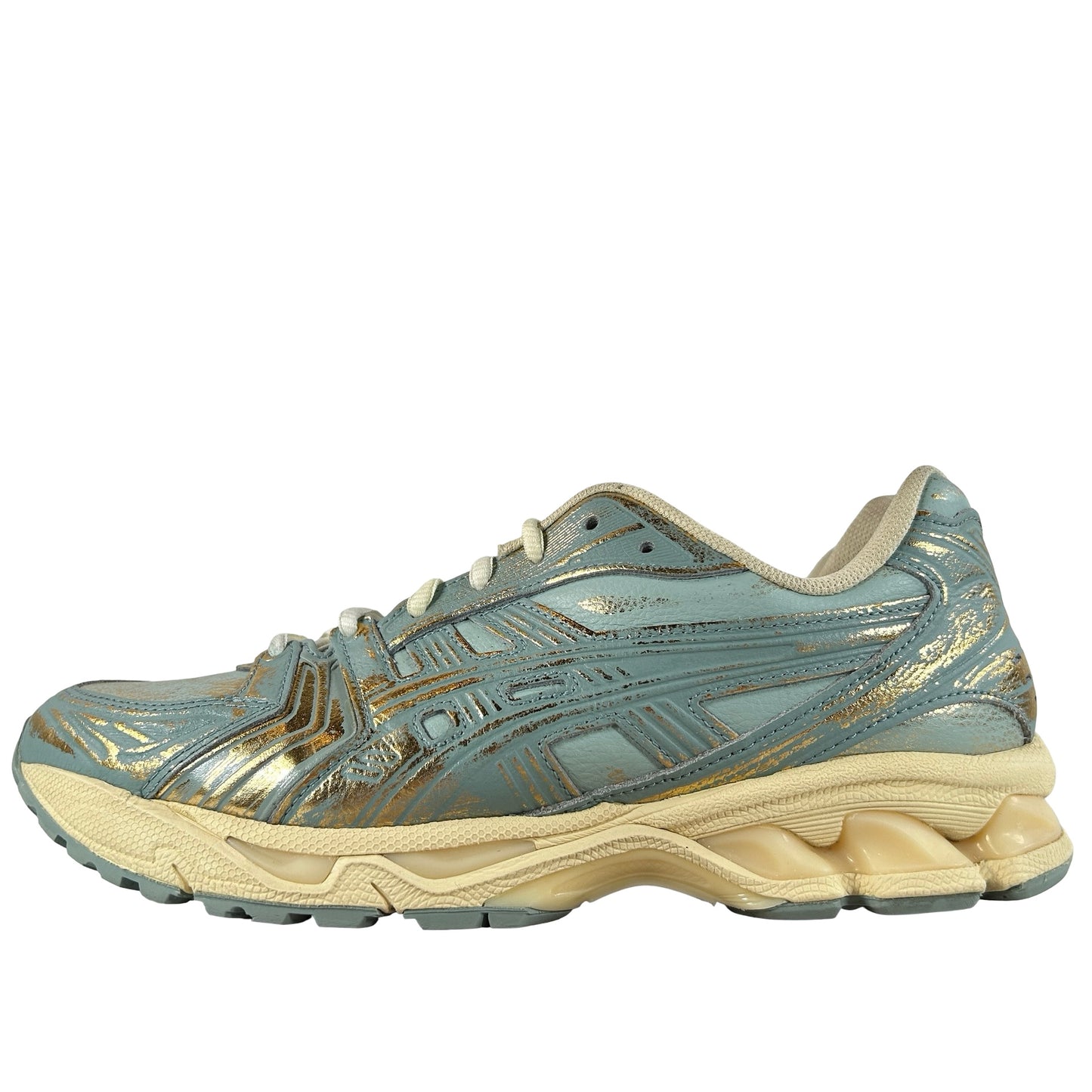 1203A476 200 ASICS Gel-Kayano 14 Pure Gold Cold Moss [USED] - 9.5 M (Used)