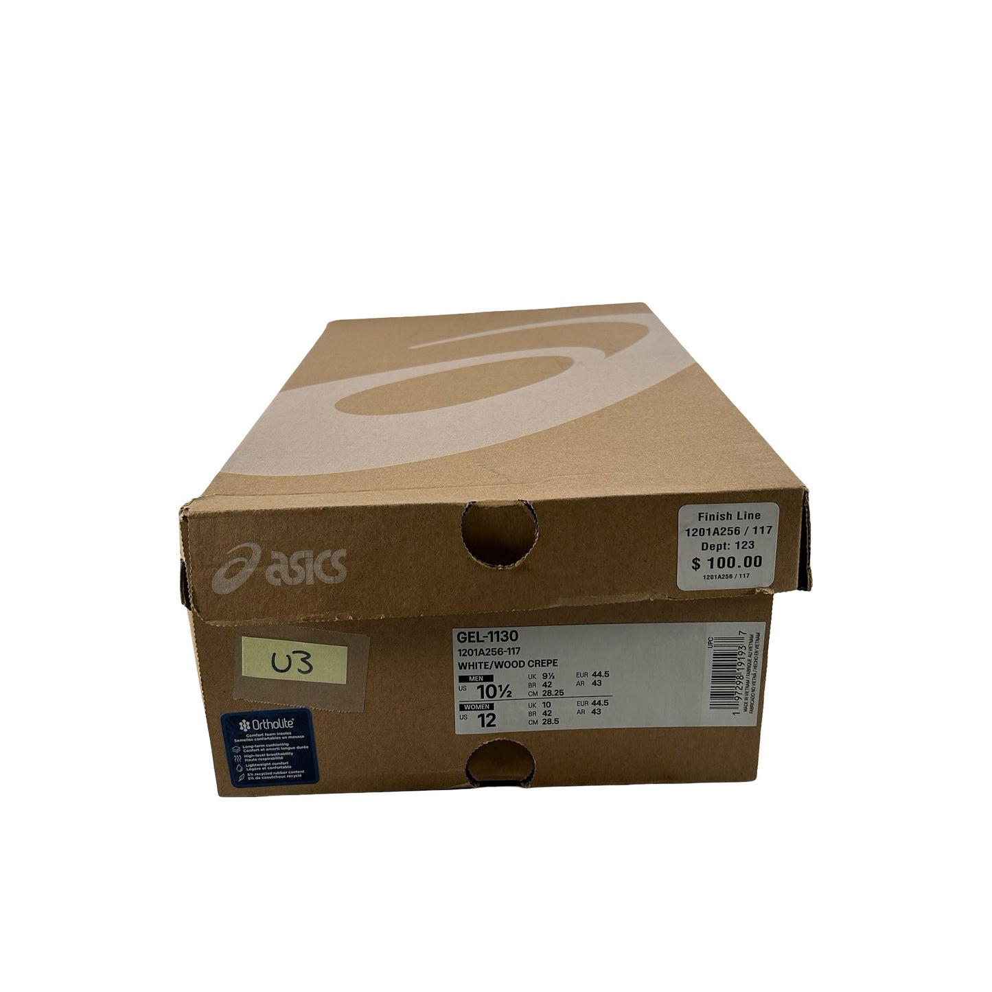 1201A256 117 ASICS Gel-1130 White Wood Crepe [USED] - 10.5 M (Used3)