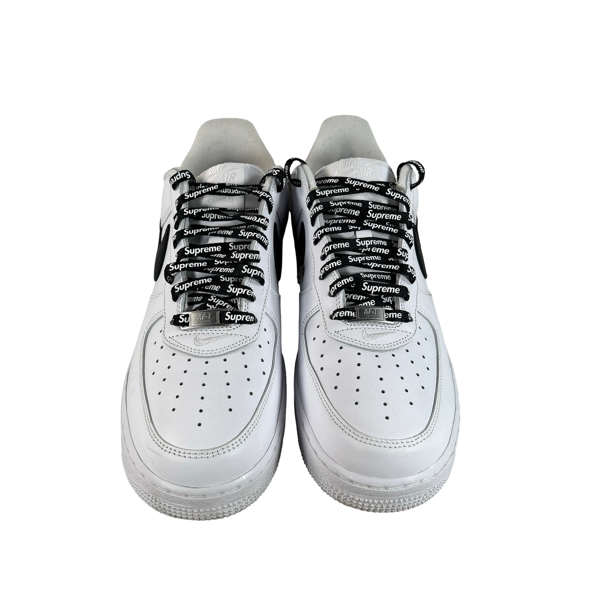 CU9225 102 Nike Air Force 1 Low Supreme White Black [USED] - 10 M (Used)