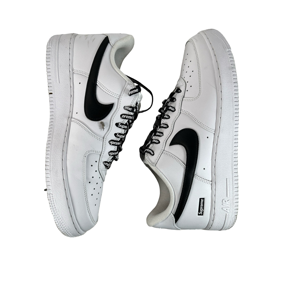CU9225 102 Nike Air Force 1 Low Supreme White Black [USED] - 10 M (Used)