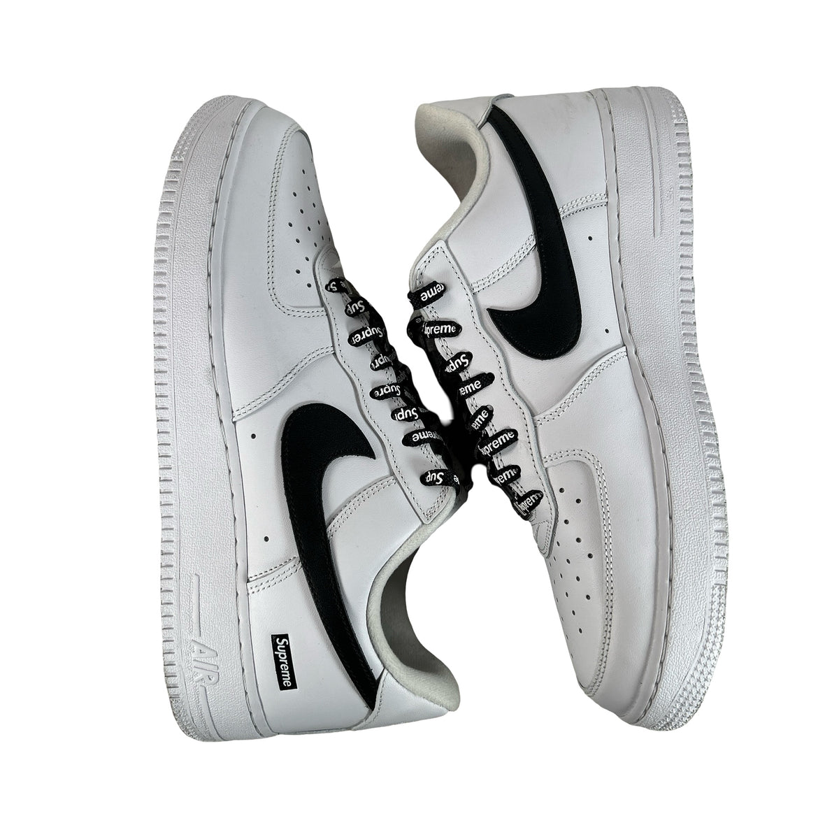 CU9225 102 Nike Air Force 1 Low Supreme White Black [USED] - 10 M (Used)