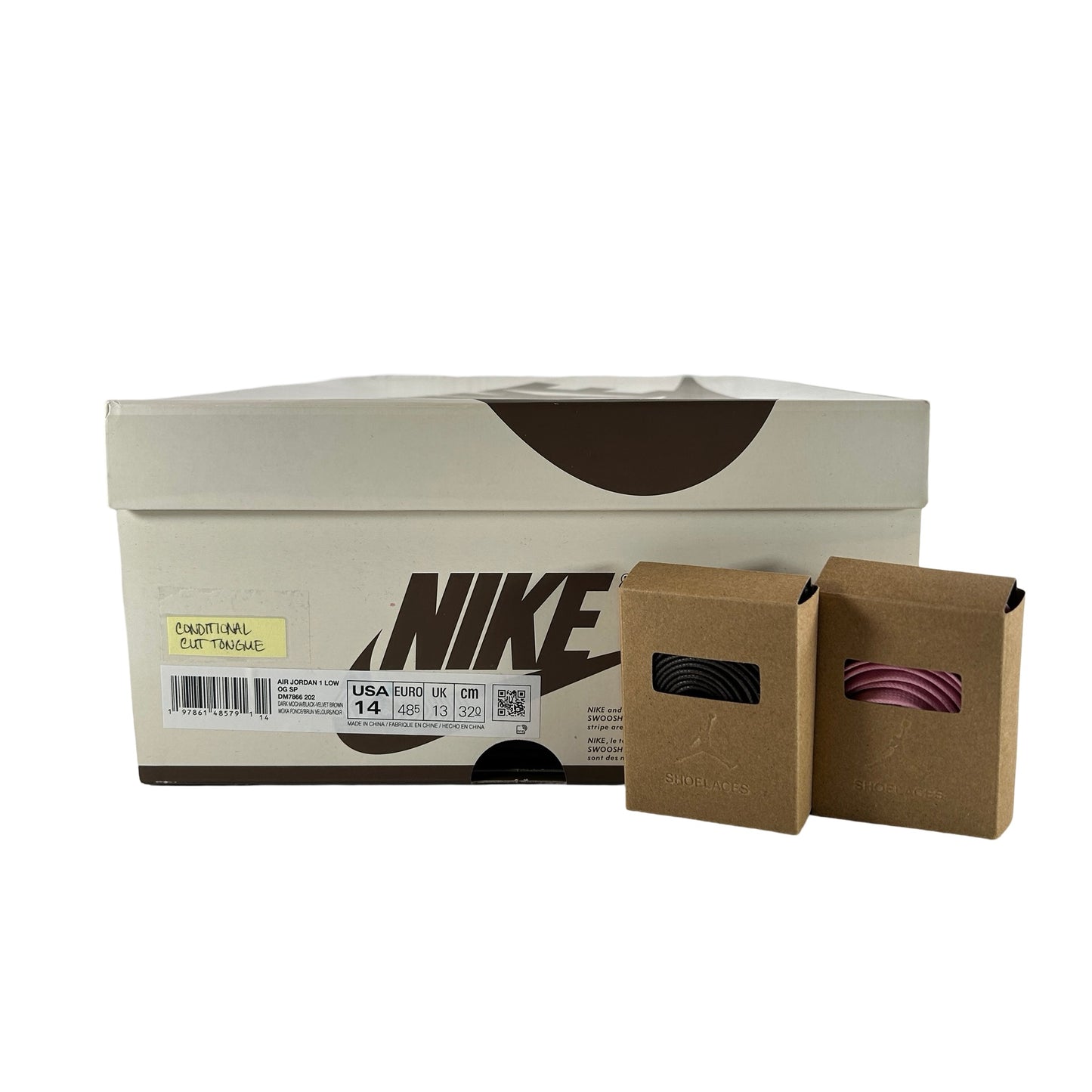 DM7866 202 Jordan 1 Retro Low OG SP Travis Scott Velvet Brown [CONDITIONAL] - 14 M (Cut Tongue)