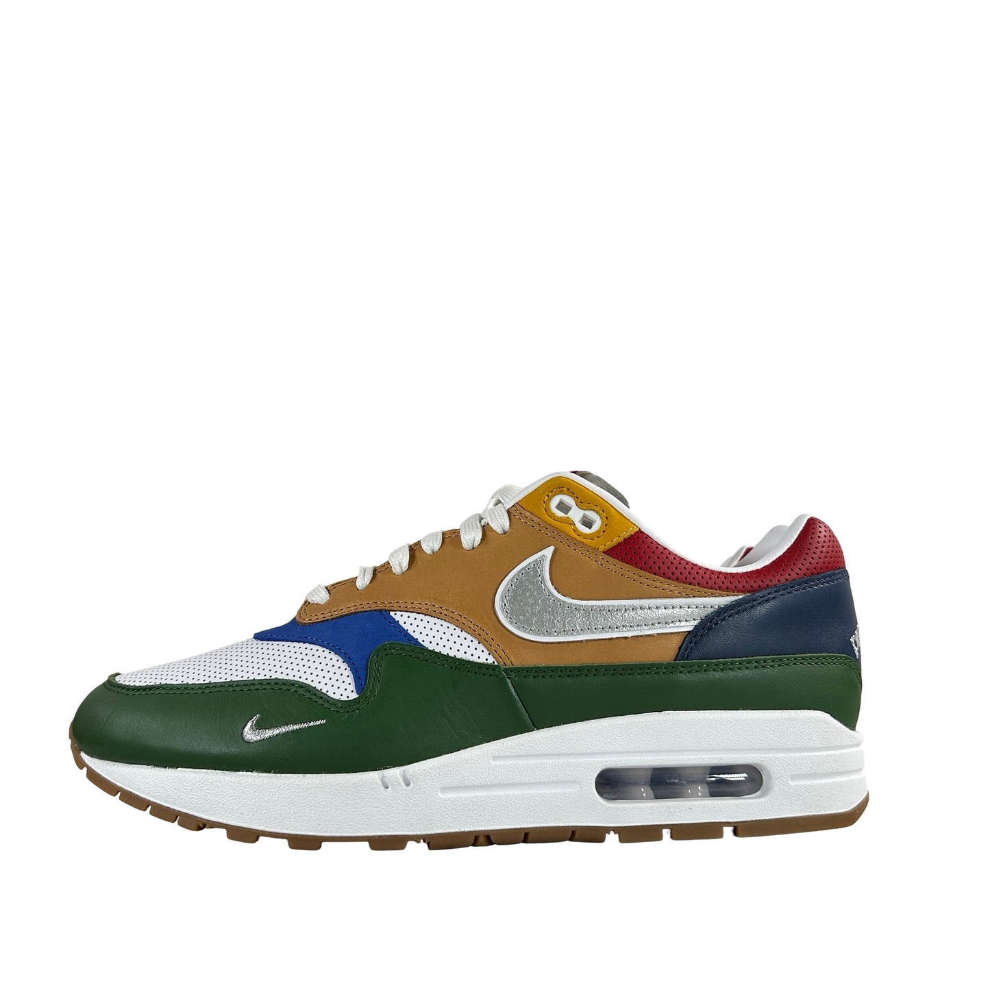 II6235 100 Nike Air Max 1 Premium Goods White Forest Green [CONDITIONAL] - 9 M (Glue Stain on inside of right shoe)